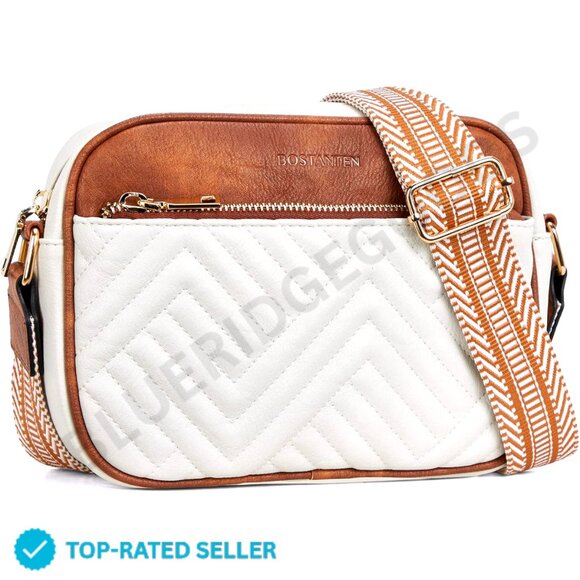 BOSTANTEN Handbags - Brand New BOSTANTEN Crossbody Bag Small White Quilted Vegan